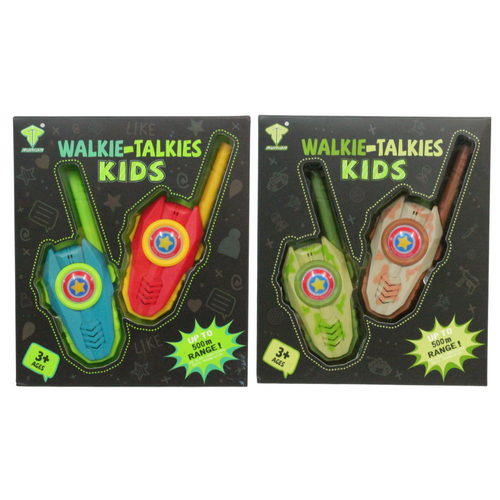 2x Kids Walkie Talkies Sets 2 Pairs Colourful Design 500m Range Bundle