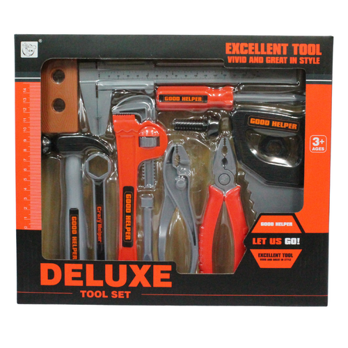 Kids Tools Play Set Deluxe 14pce Kit Hardware Handy Man Work Toys A