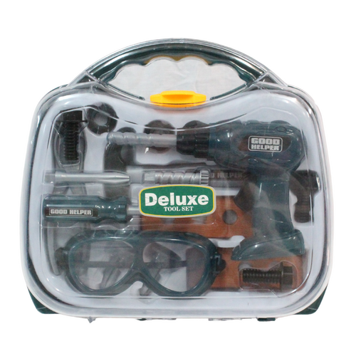 Kids Tool Set in Carry Case Drill & Accessories Play Set 17pce Kit Worksite Design