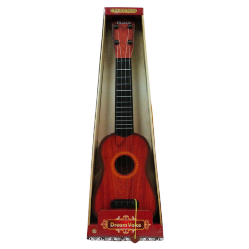 Acoustic Guitar Ukulele Mini Musical Instrument 56cm Plastic Dark Natural